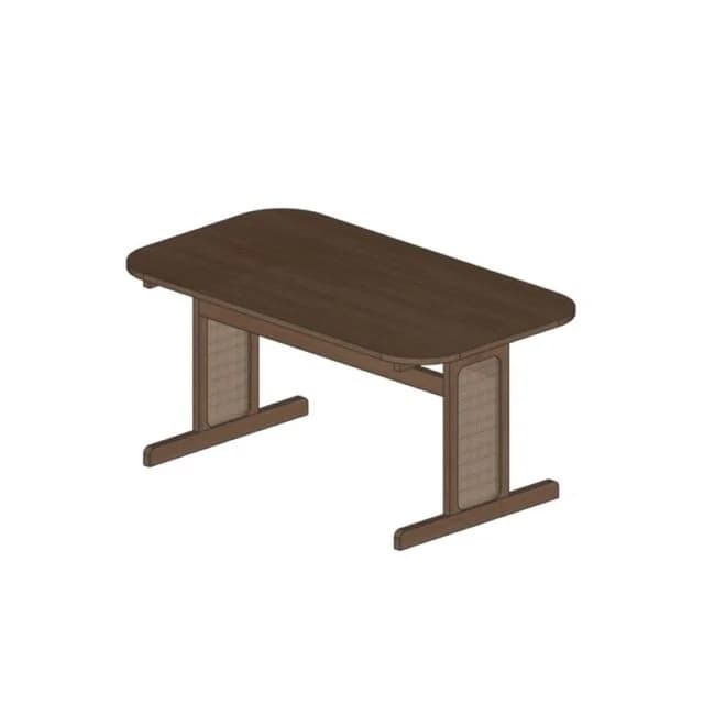Cora 藤編實木餐桌 160cm 胡桃木色 Cora Rattan Solid Wood Dining Table 160cm